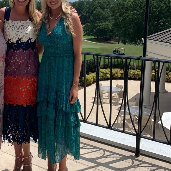 Anthropologie blue and green floral dress - Picture 2 of 2